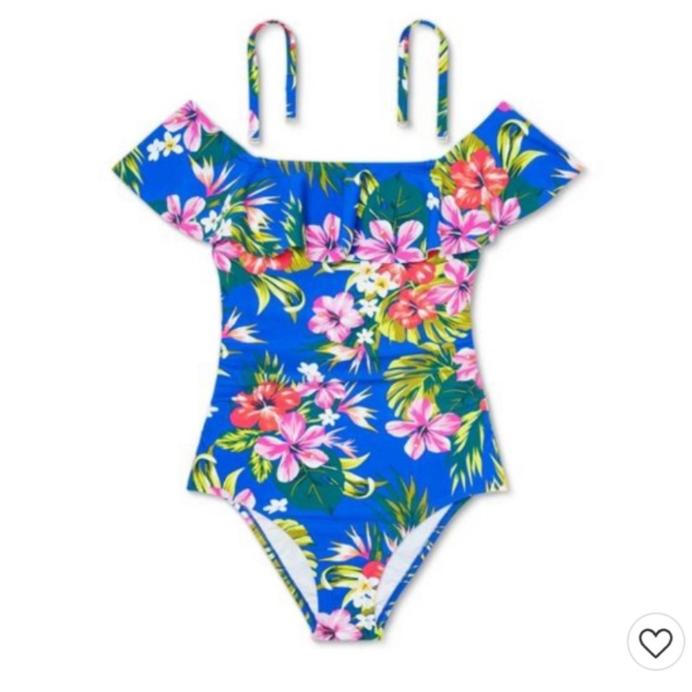 Kona Sol Target Women's Flounce One Piece Swimsuit - Size Medium.